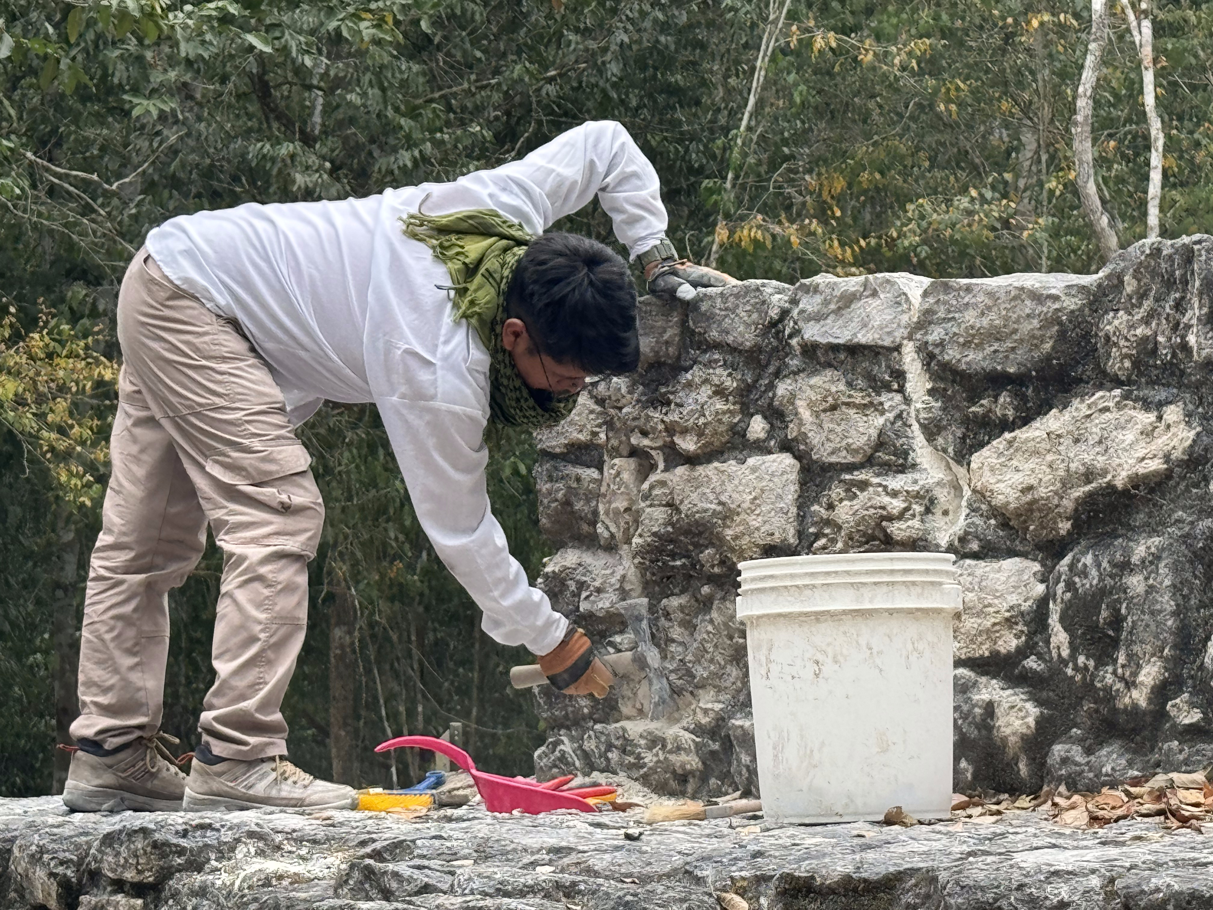 Apparently it's against the rules to take pictures of workers re-mortaring the stones, perhaps because nothing is supposed to spoil the imag