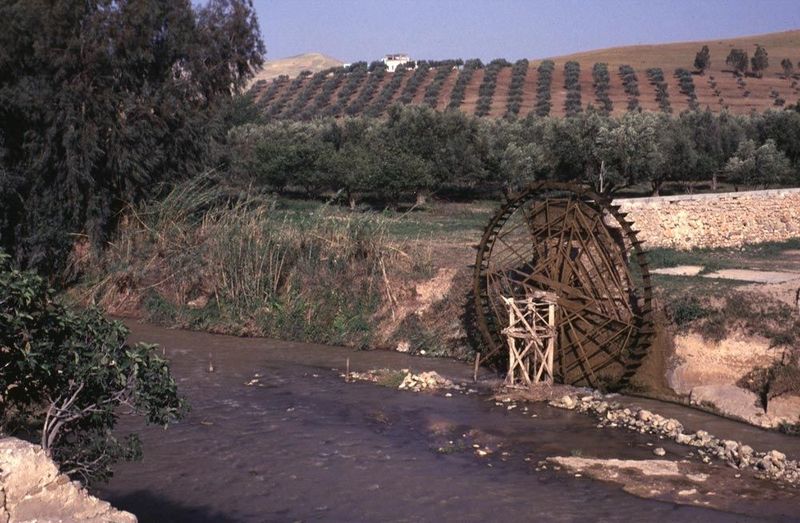 There are old waterwheels, to, like this one near Meknes.