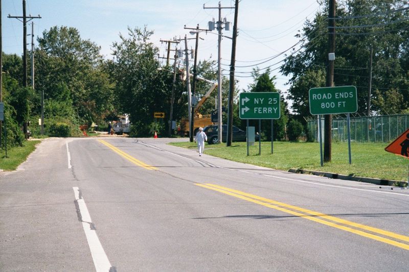 Highway 25, traversing Long Island, either ends abruptly at the ferry or starts there.