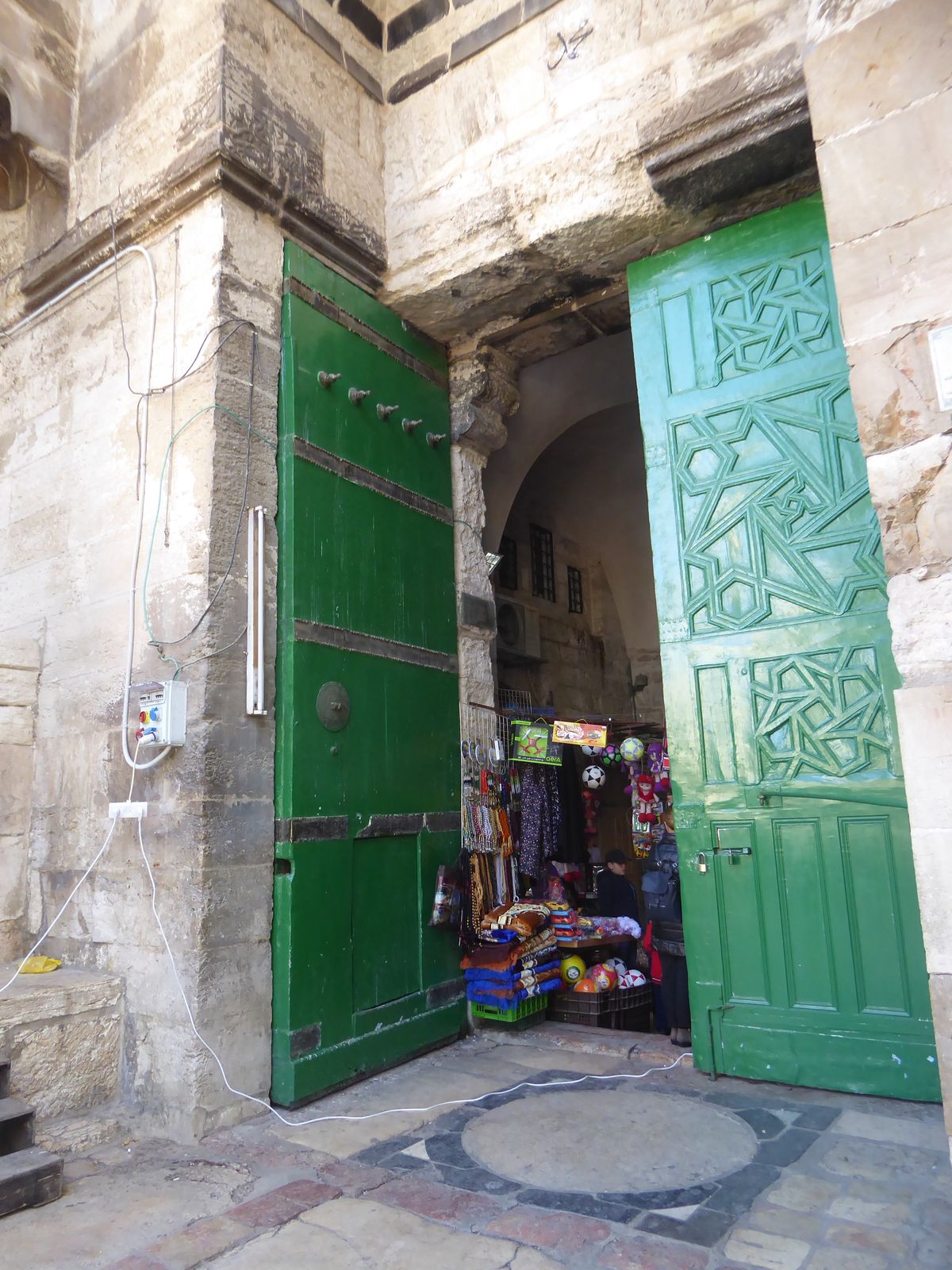 The ingenious pocket doors are copies installed by the British. The Turks during World War I had burned the doors to keep warm.
