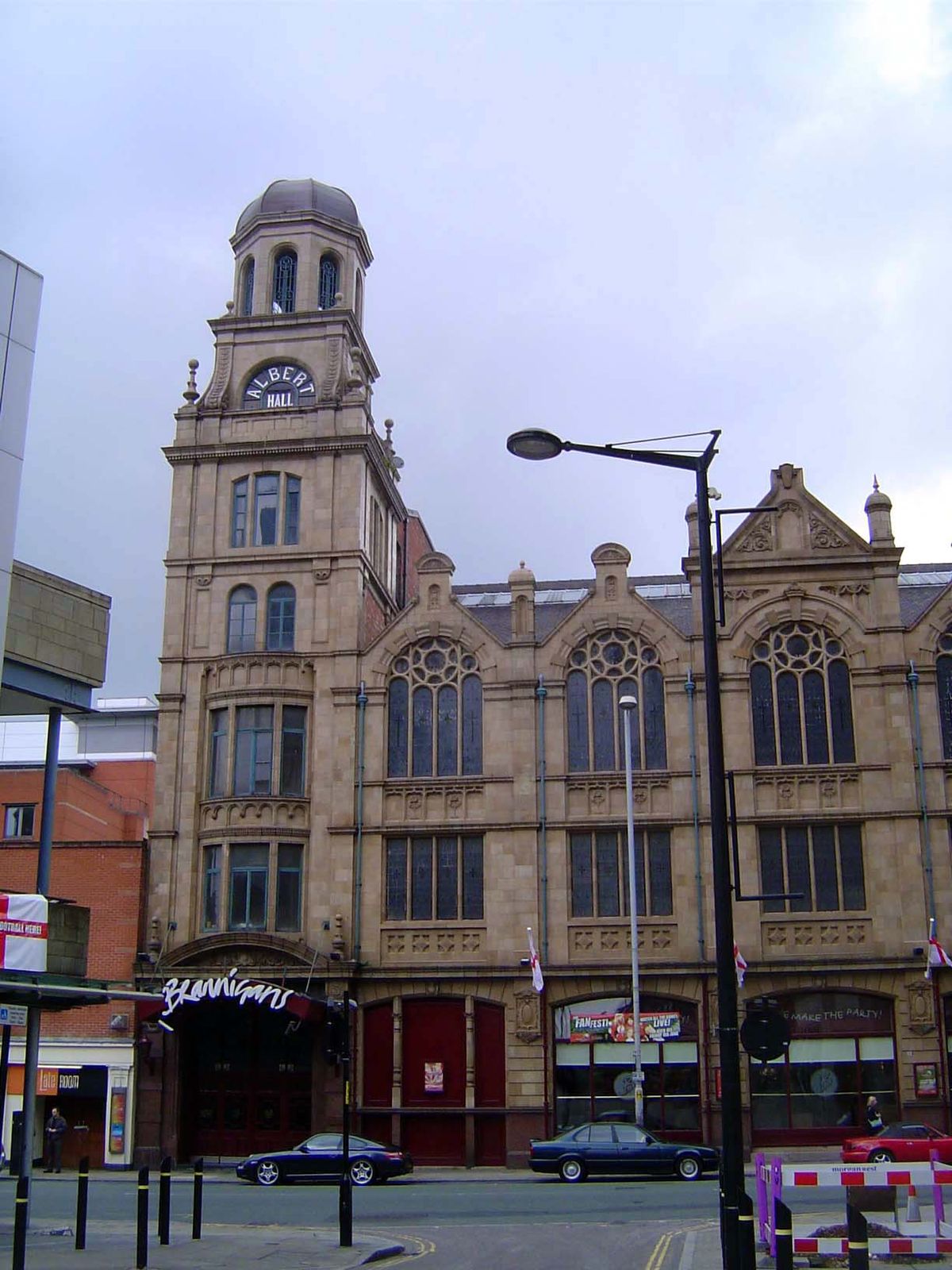 Another case of reuse: the Albert Hall, from 1910. Built as the Methodist Hall for the Manchester and Salford Wesleyan Mission, it could sea