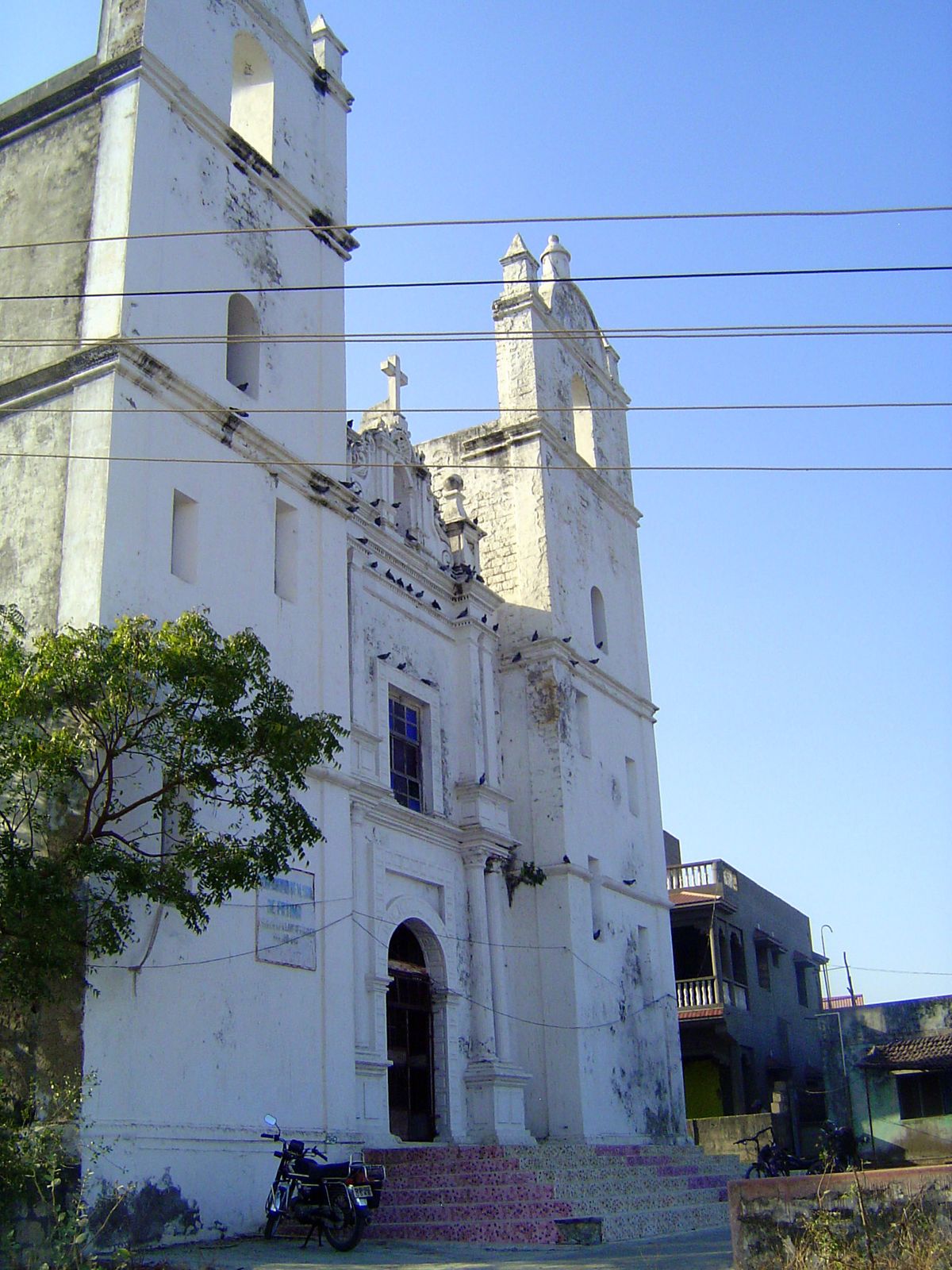 Built on a budget, the towers are not as high as they appear. from the front.