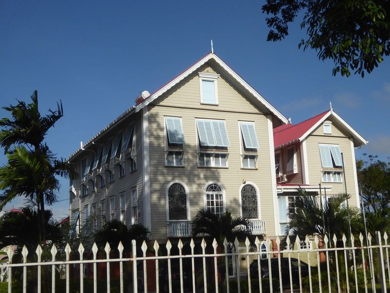 This is Austin House, named for the first Anglican bishop of Guyana, William Piercy Austin, who lived on this site from 1842 to 1892. Ironic