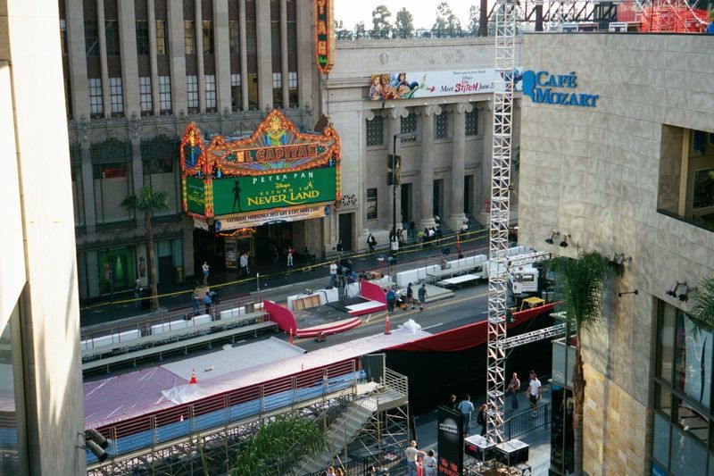 Highland and Hollywood, the day before the Oscars. The corridor connecting the street to the Kodak Theater was lined by shops—Louis Vuitton,