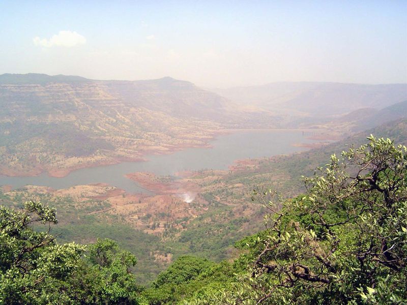 The view east.
