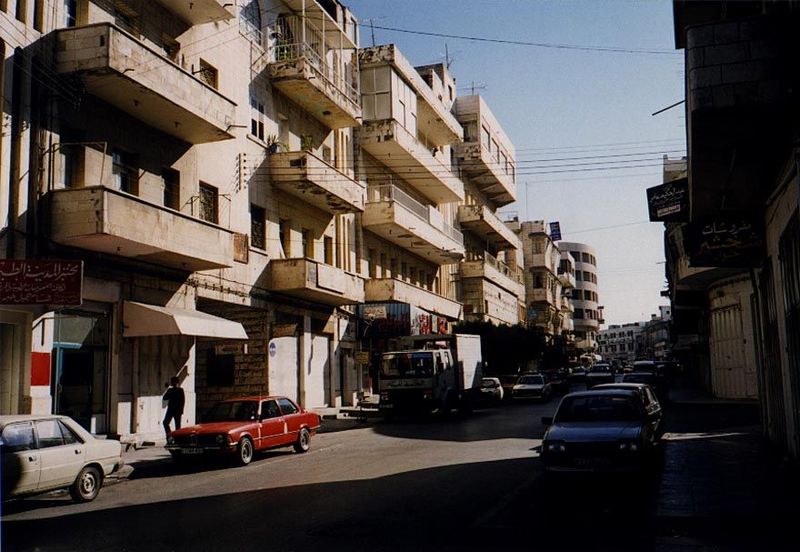 The business center was mostly built during the Jordanian period 1949-67.