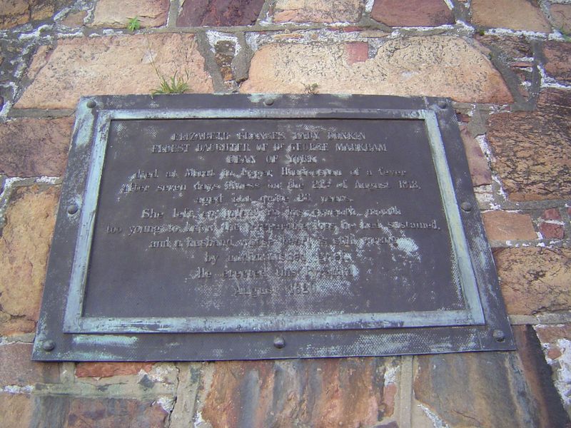 A plaque recalls Elizabeth Donkin dying in Meerut, now a couple of hours north of Delhi. The plaque is hard to read, but it was easier to de