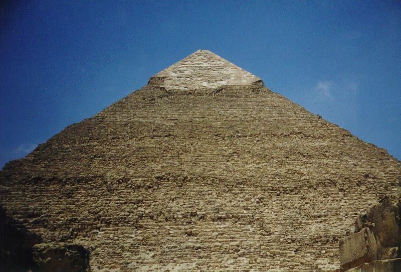 Construction methods evolved: those at Giza, like this one, were made partly with ramps and partly especially up top with simple machines. M