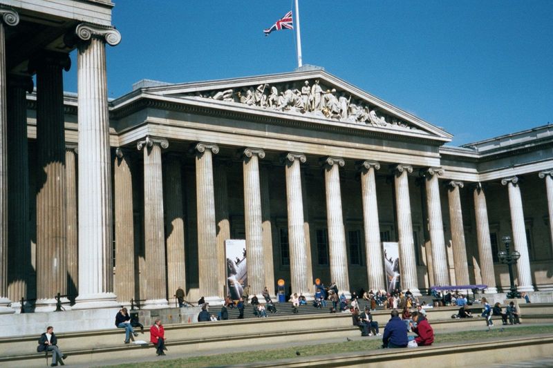 The far better known and more heavily ornamented entrance to the British Museum is a few years earlier than the Law Society's building. The 