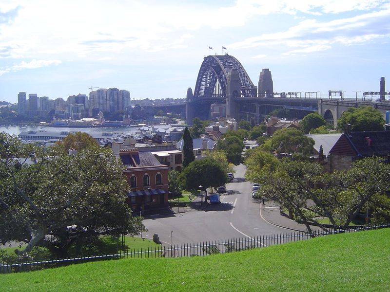 Here's the view backed up a bit. The span is 1,650 feet. Grand as it may be, the bridge eventually proved unequal to traffic demand. A tunne