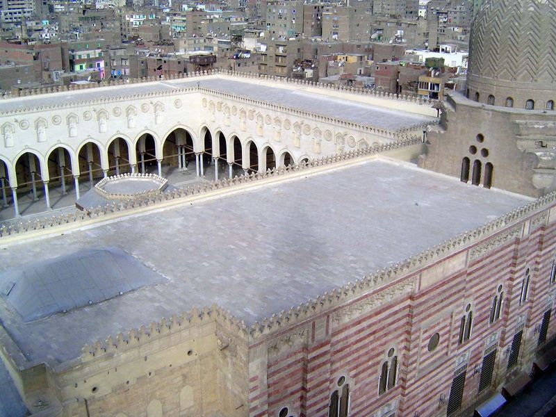 Courtyard with the later addition of an ablutions fountain. The mosque itself was closed for repairs in 2007; these pictures come from the a
