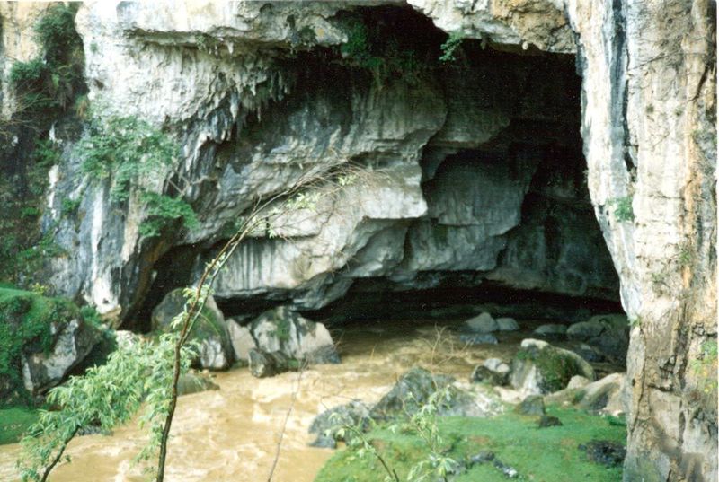 The cave mouth. The passage was some miles long. Local boys said that they had passed through it.