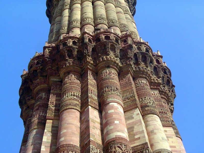 Interior stairs, now closed to the public, reach to four elaborately corbelled balconies en route to the top.