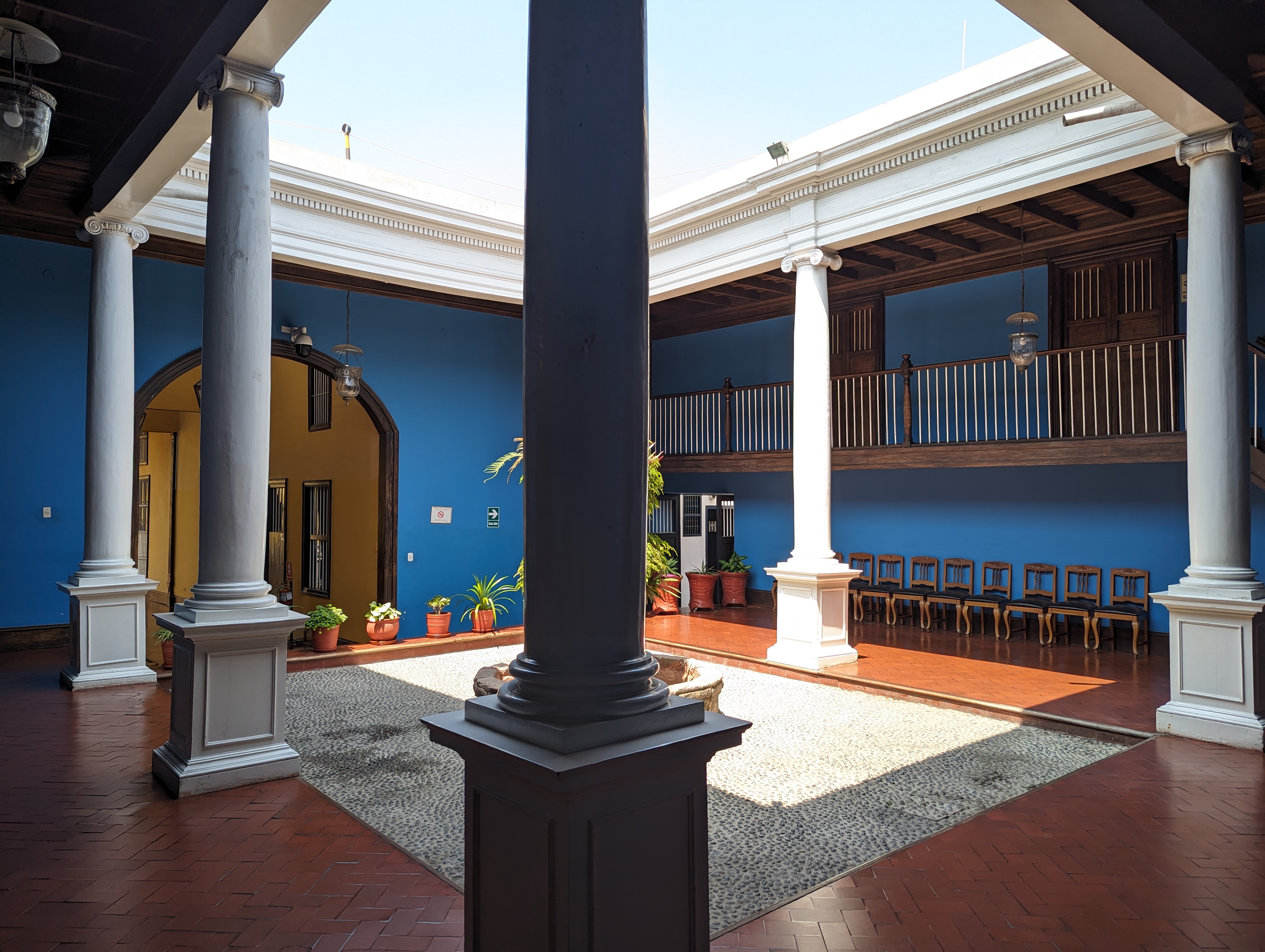 One of several courtyards in a line.
