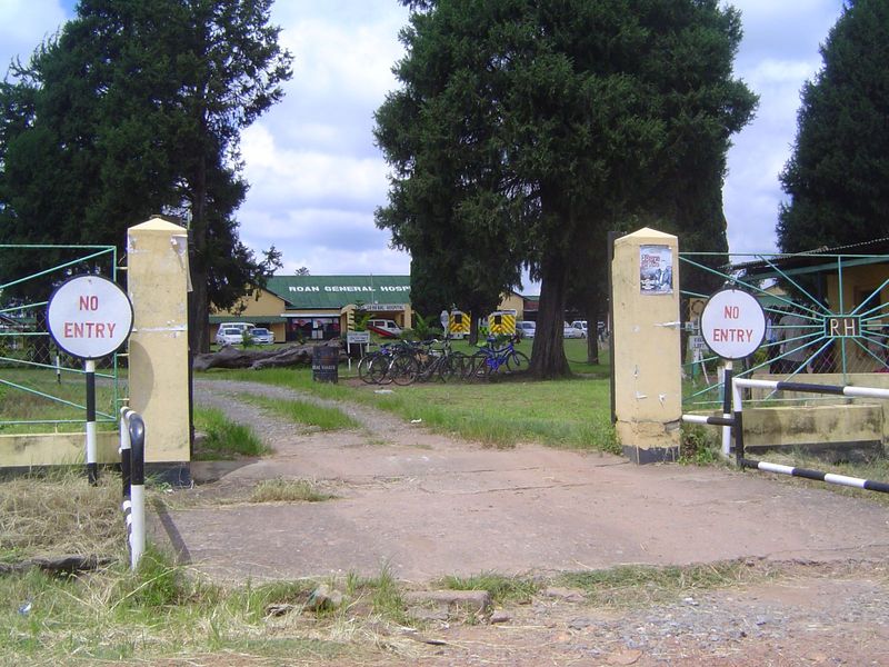 The "compound," which was on the other side of the mine, had 30,000 residents. It also had this company-run hospital, now taken over by the 
