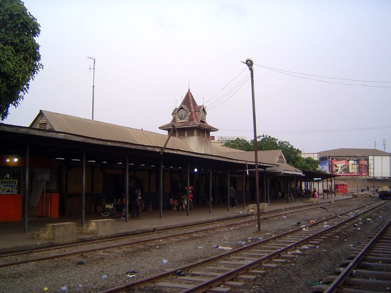 It's impractical to arrive by train, but we'll fake it. Here's the city's main station.