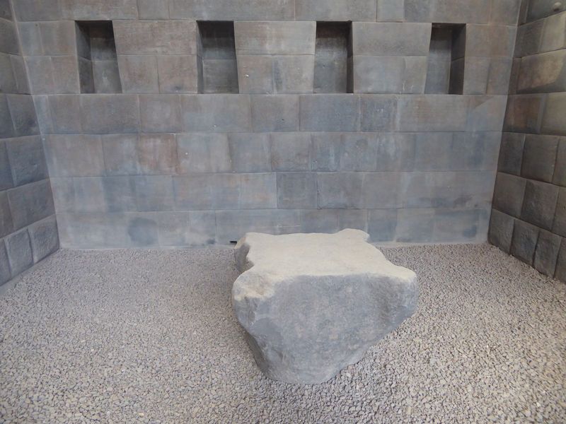 A few Inca alcoves survive around the cloister, and their stones are as perfect as an engineer might wish. The recesses served an unknown pu