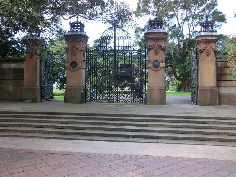 There's a bit of it right here in the gates to the botanical garden, but the gates aren't quite what they seem: they weren't built for the g