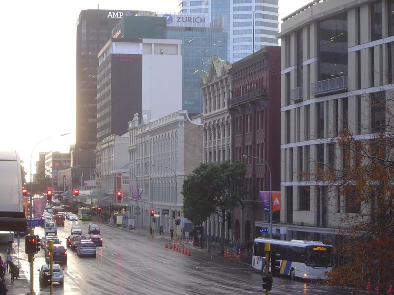 All these buildings on Customs Street sit on fill from Britomart Point. The bright white facade is the Buckland Building, home for a time of