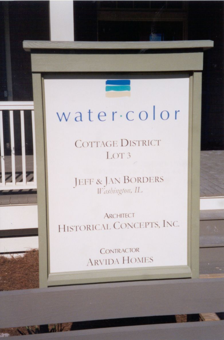 The signage shame on you: you don't think an architect would say "sign," do you? hints at the price level.