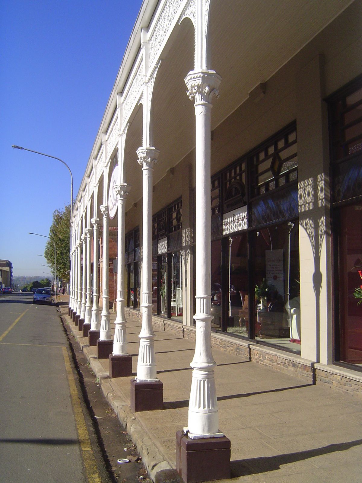Cast-iron supports.