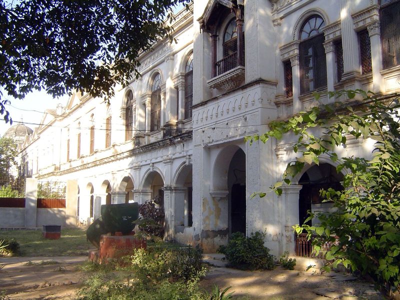 Flanking the palace is this long building, most remarkable for a crank-operated elevator which the nizam used to reach the upper floor. What