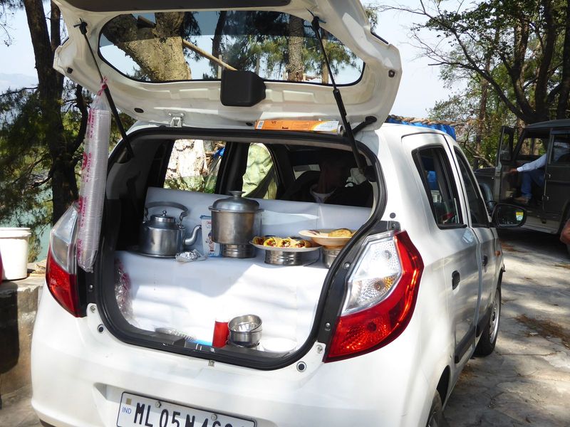 A competitor offers home-cooked food brought to the site. Why would someone who could afford this car do this? Answer: jobs in Shillong are 