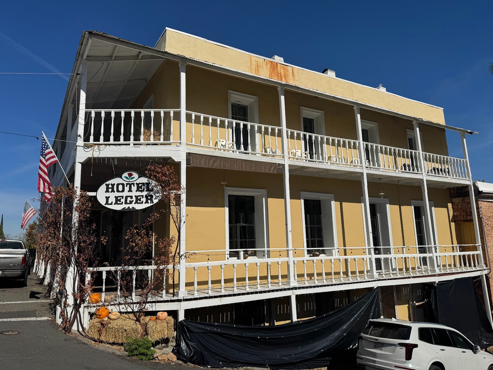 Another eight miles up the highway we come to Mokelumne Hill and its locally famous Leger Hotel.