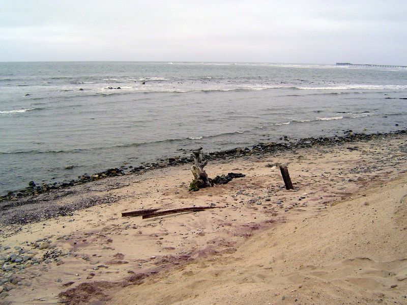 Bits of old rail along a frequently treacherous coast now and then living up its name: Skull Coast.