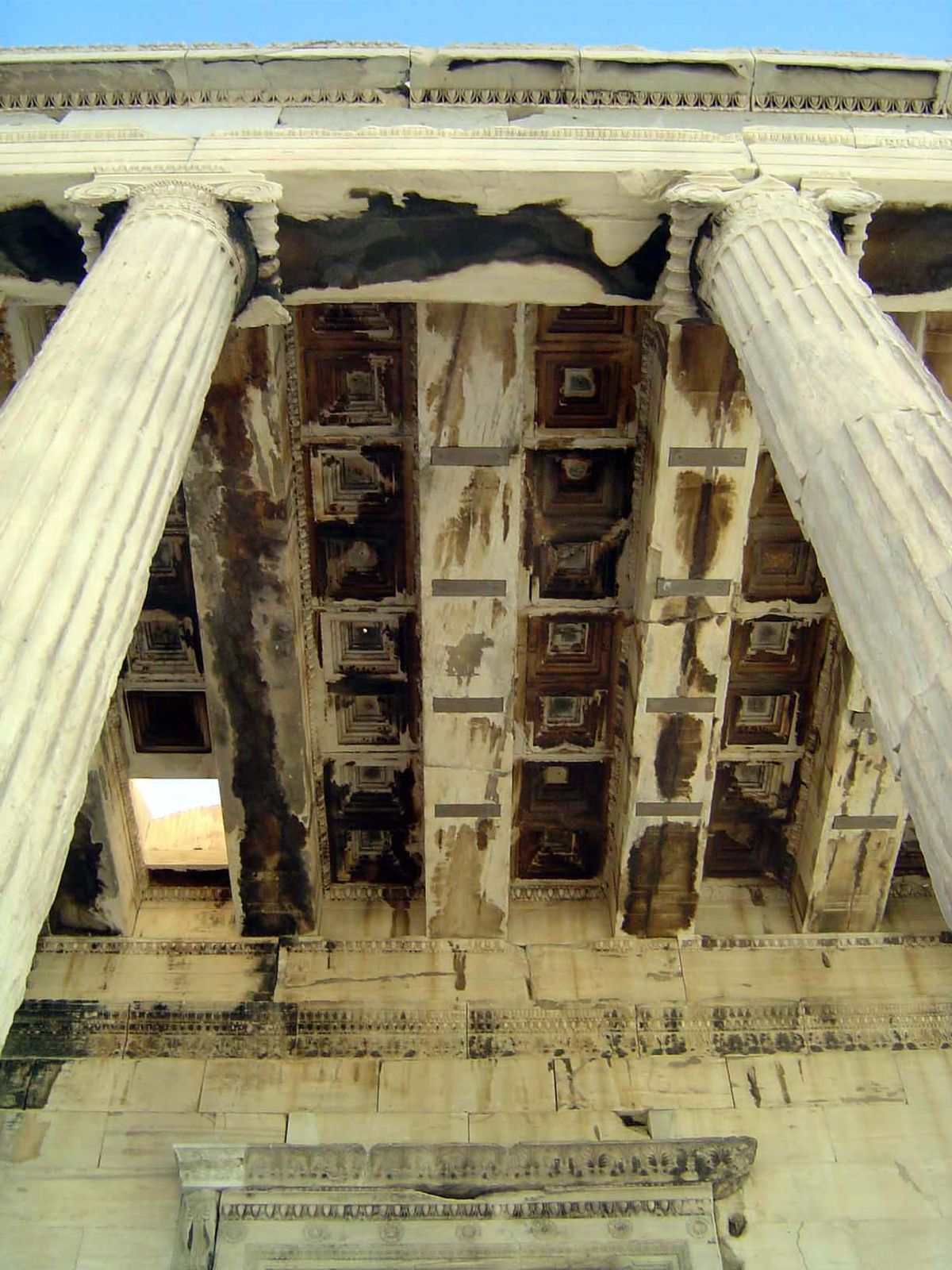 Coffered ceilings of north porch.
