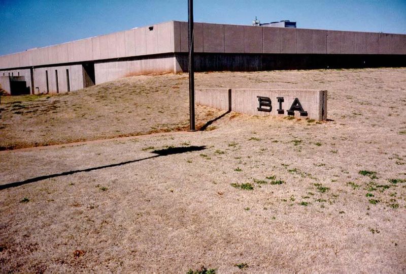 Southwest of Oklahoma City, Anadarko is a major center for the Bureau of Indian Affairs. It's housed outside of town in a building that look