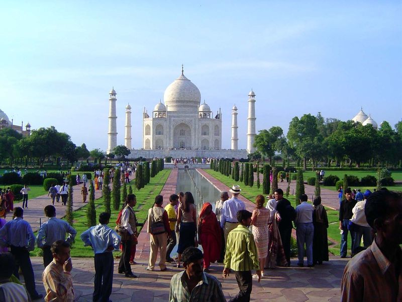 The more typical visitor's experience. There are two domes, by the way, with a void between. The roof inside the tomb, in other words, is no