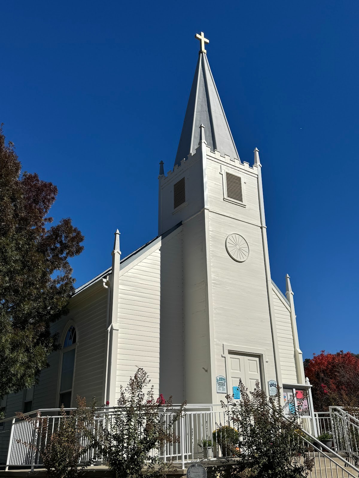 Members of the Trabucco family are buried behind Mariposa's Catholic church.