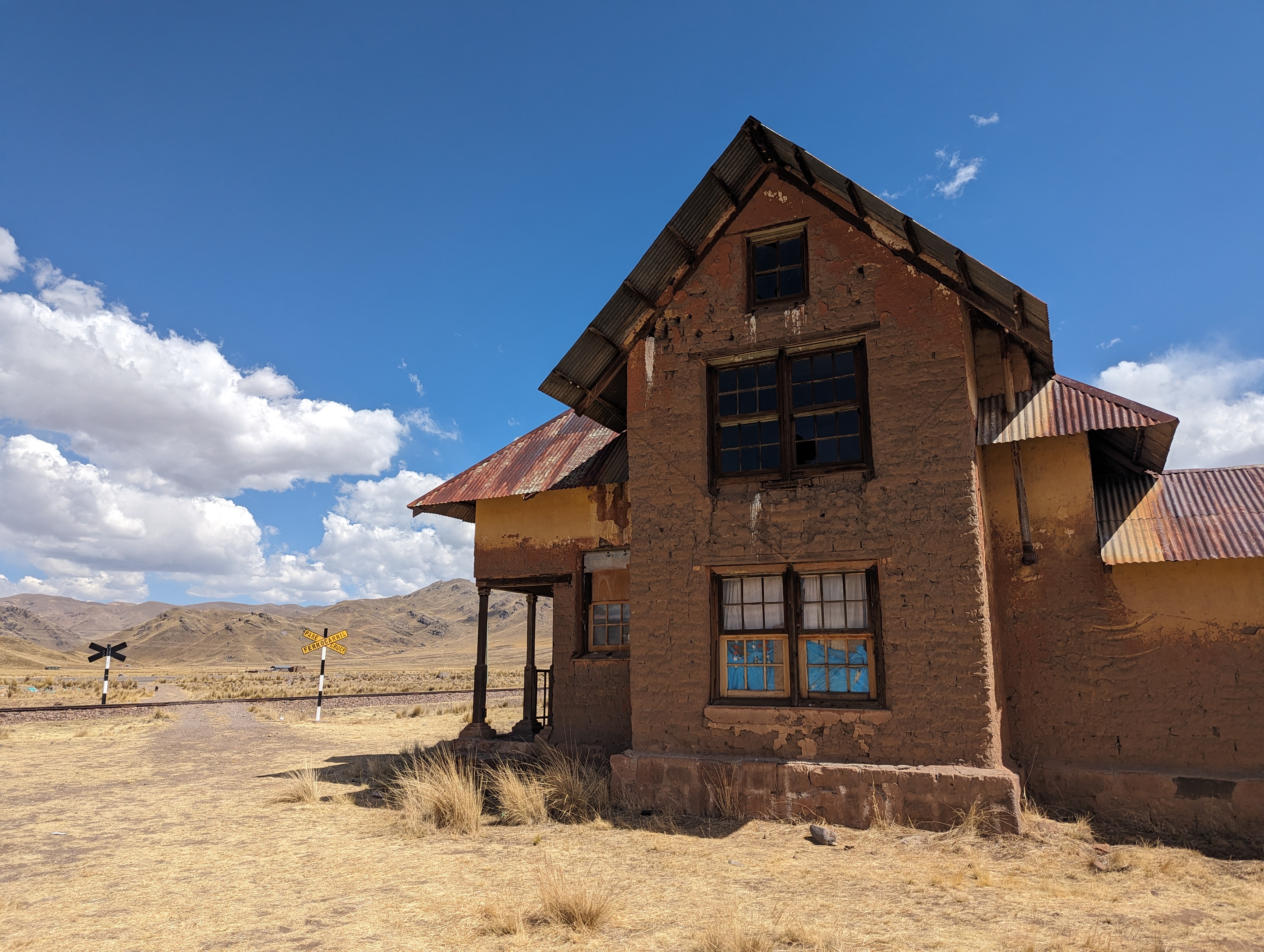 House for sale near Santa Lucia: it's known locally as La Casita Embrujada, the "haunted cottage."  It's made of adobe blocks.