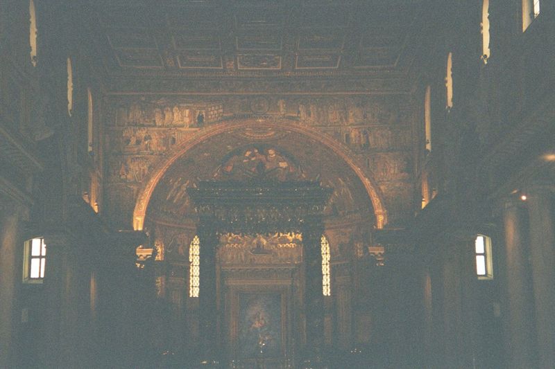 The basilica format again, this time in the church of Maria Maggiore, a 5th century basilica possibly with roots in pagan times. The apsidal