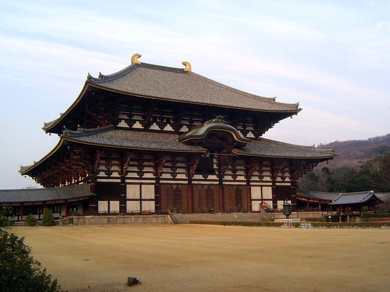 Here's what lies within: the Daibutsuden, or hall of the Great Buddha. It's reputedly the world's biggest wooden building under a single roo
