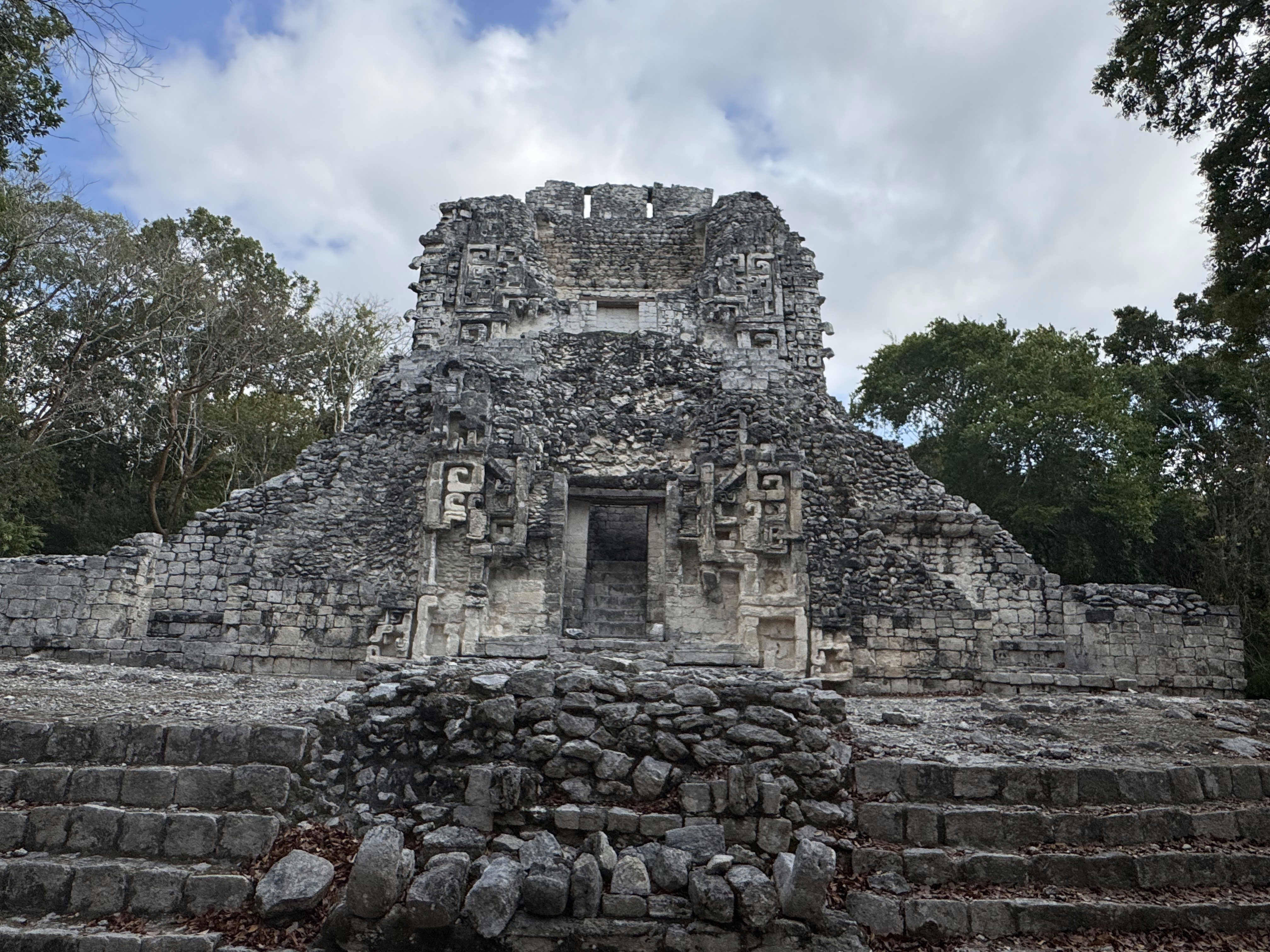 See the snaggle teeth in the foreground?   We can skirt them and go up the steps to see the towers.