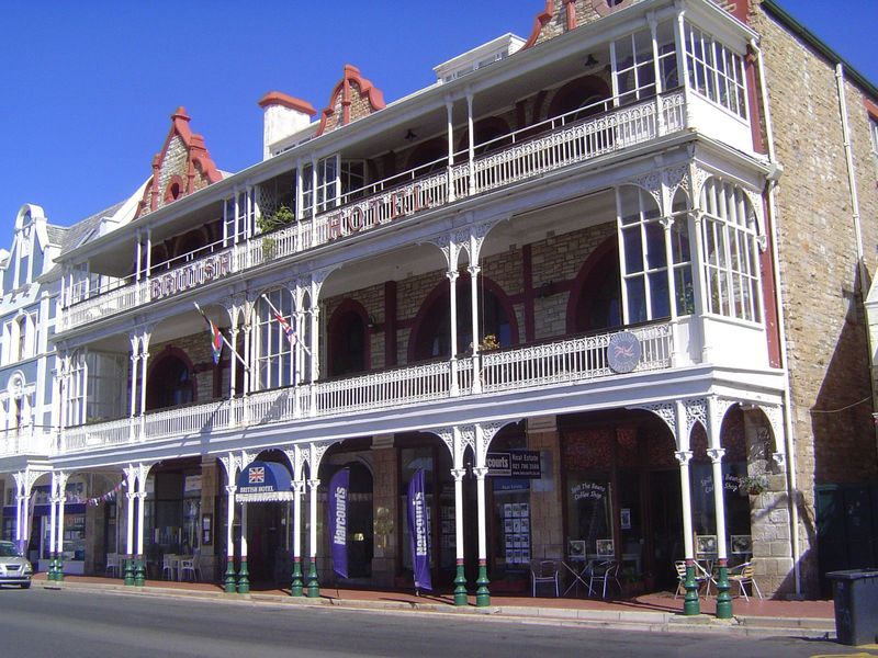 The British Hotel, from 1890, is still in business. Perhaps a coincidence, the hotel opened the same year that the railway arrived from Muiz