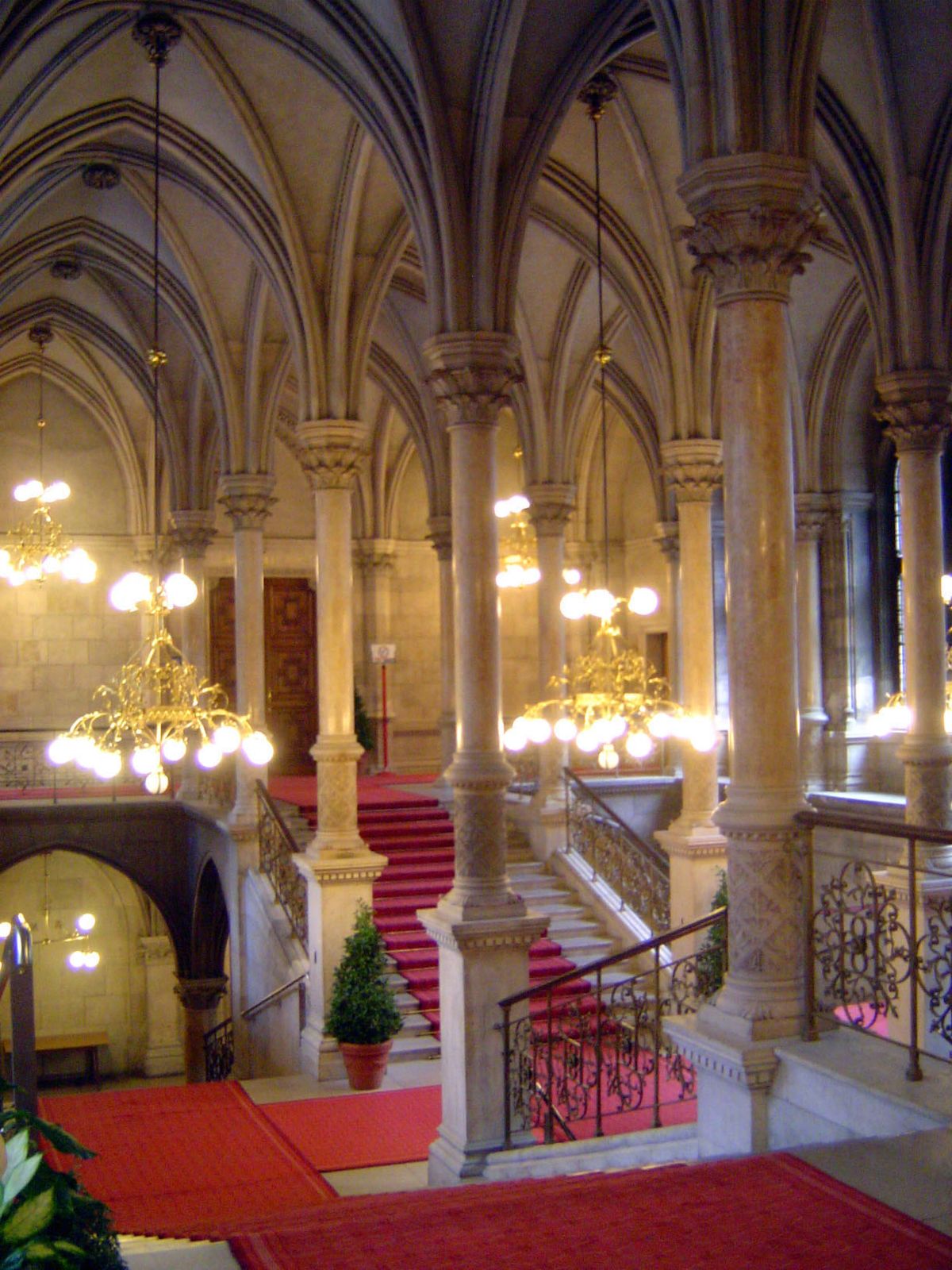 One of the grand staircases, though the carpet looks a tad industrial.