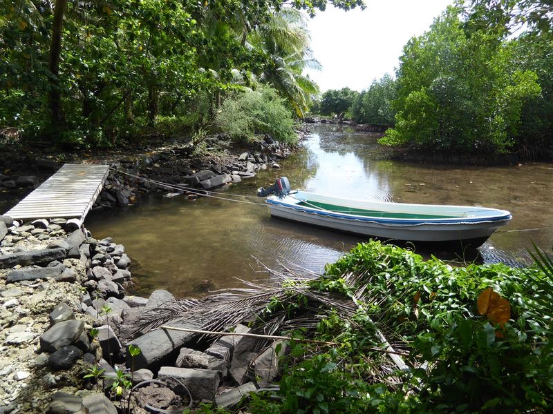 The path blocks tidal flow through some of those canals, which means that they are beginning to silt. A bridge at this spot does keep the wa