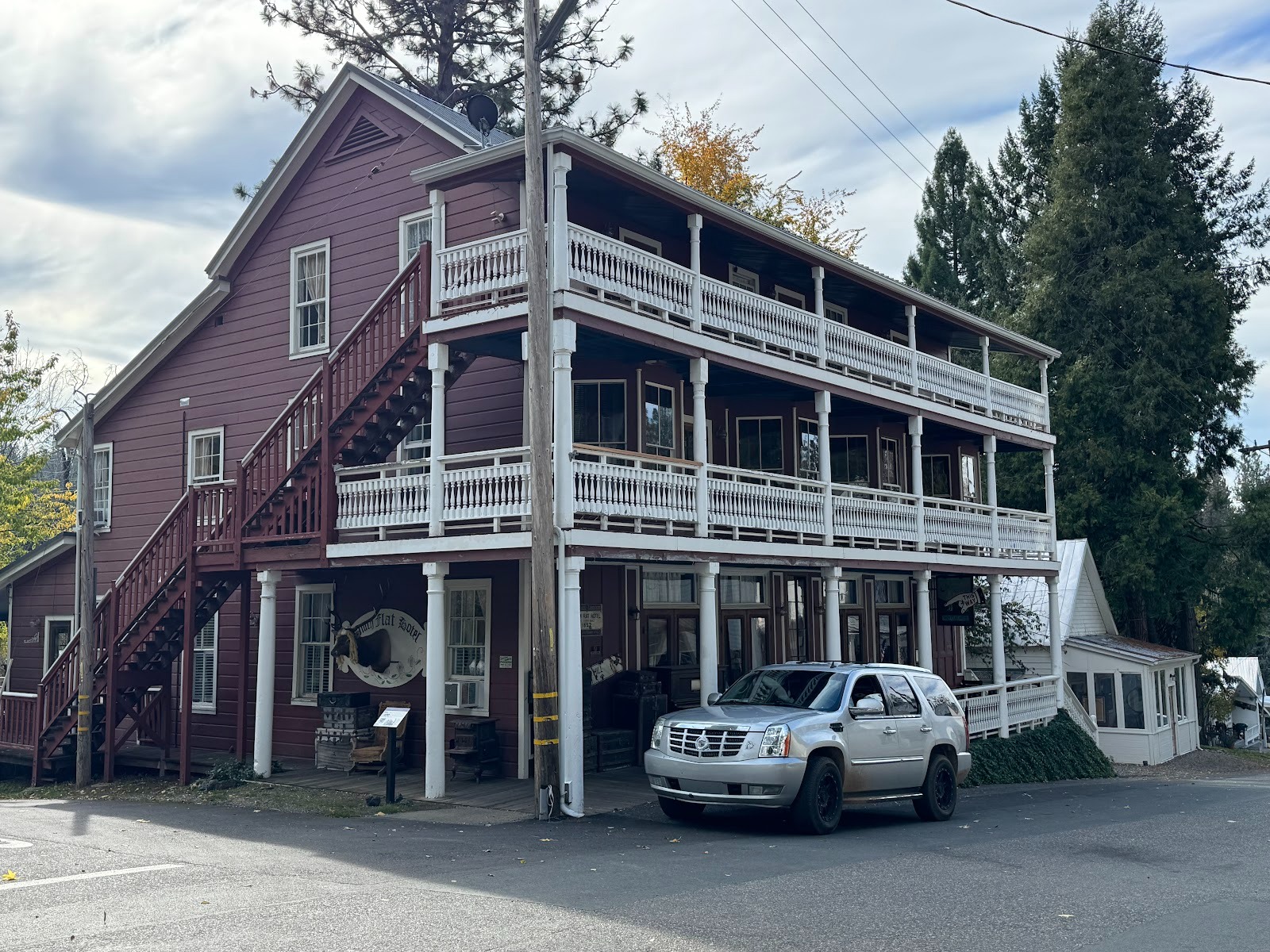 It was locked tight, alas, but I stand in awe of the stairs.  I thought the ones in Mokelumne Hill and Amador City were wicked.