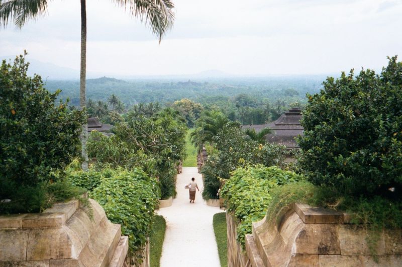Almost exactly at roadhead, there's an Aman Resorts hotel. The path points straight to Borobudur.
