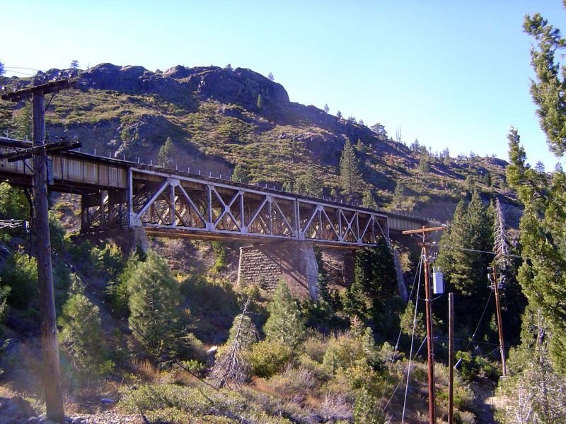 The same bridge, one last time, with a view of the south wall of the Yuba's valley.