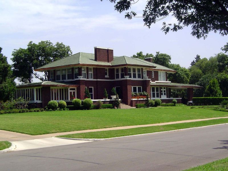 One of many Prairie-style houses along Swiss Avenue.