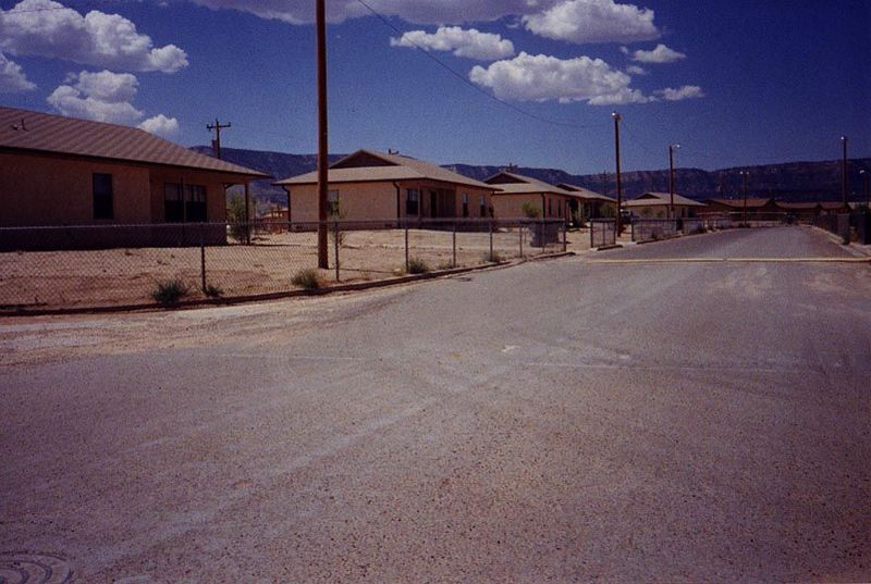 A couple of hours to the northeast, at Kayenta, the Bureau of Indian Affairs has built this housing project.