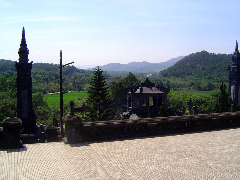 View looking west from his tomb over Chau River valley.