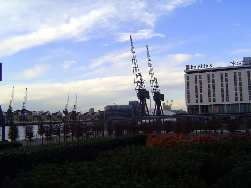 To the west, a cluster of hotels depends on the exhibition center and may even get business from the O2 arena, seen in the distance but tric