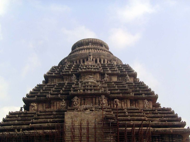 The top of the porch, seen from the south. There's a complex vocabulary for these towers. The step-like layers, for example, are called pidh