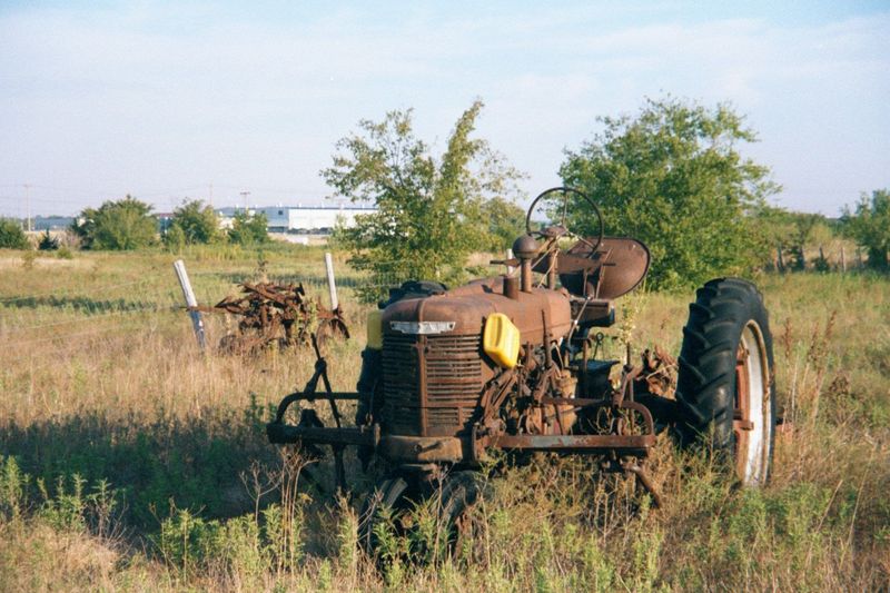In the background, buildings flank Interstate 35.