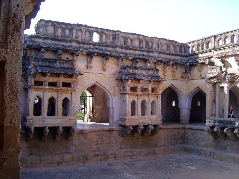 The interior is fancier, with a hauz or pool 50 feet square and six deep. Once, fountains played. The water is presumed by some authors to h